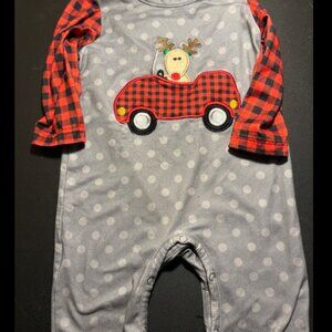 Marie Nicole Boutique Reindeer Car Romper One Piece Outfit Size 6 - 12 Months